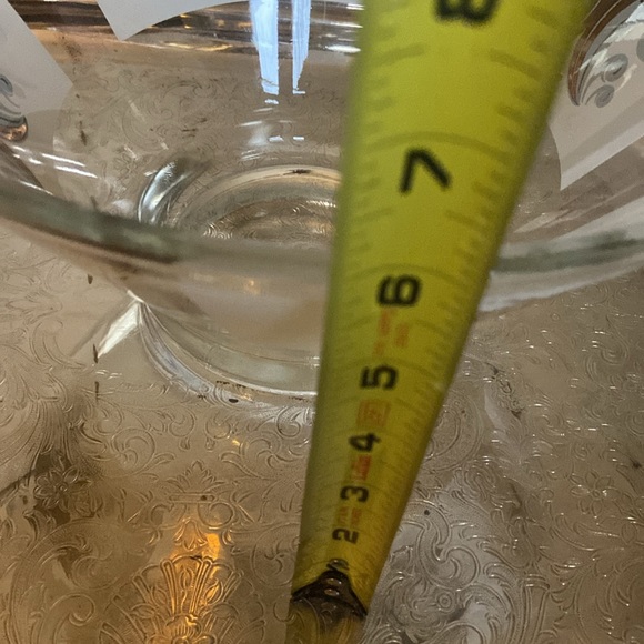 Vintage large glass bowl with small bowl hanger - Picture 14 of 15